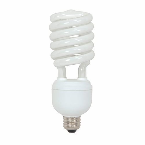 Compact Fluorescent Spiral Lamp, Designation: 40T4/50, 120 V, 40 WTT, T4 Shape, E26 Medium Base, 10000 HR, Lumens: 2600 LM Initial, 5000 DEG K Color Temperature, Natural Light 82 CRI, 7-9/32 IN Length, 2-5/8 IN Diameter