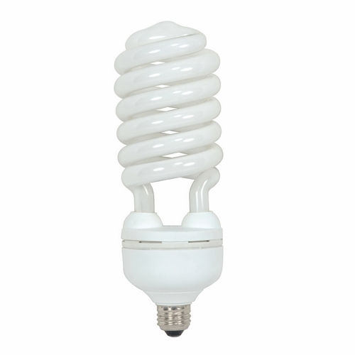 Compact Fluorescent Spiral Lamp, Designation: 55T5/41, 120 V, 55 WTT, T5 Shape, E26 Medium Base, 10000 HR, Lumens: 3700 LM Initial, 4100 DEG K Color Temperature, Cool White 82 CRI, 9-5/8 IN Length, 3-5/32 IN Diameter