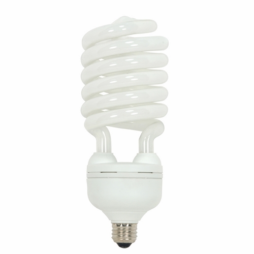 Compact Fluorescent Spiral Lamp, Designation: 65T5/41, 120 V, 65 WTT, T5 Shape, E26 Medium Base, 10000 HR, Lumens: 4300 LM Initial, 4100 DEG K Color Temperature, Cool White 85 CRI, 9-7/16 IN Length, 3-17/32 IN Diameter
