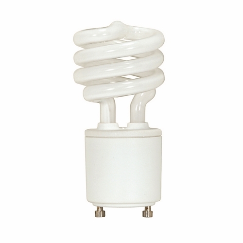 Compact Fluorescent Spiral Lamp, Designation: 13T2GU24/41, 120 V, 13 WTT, T2 Shape, GU24 GU24 Base, 10000 HR, Lumens: 880 LM Initial, 4100 DEG K Color Temperature, Cool White 82 CRI, 3-5/8 IN Length, 1-13/16 IN Diameter