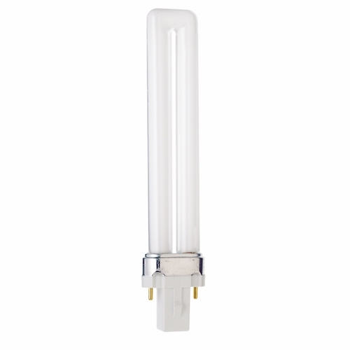 Compact Fluorescent Single Twin 2 Pin Lamp, Designation: CFS9W/850, 9 WTT, T4 Shape, G23 G23 Base, 12000 HR, Lumens: 580 LM Initial, 5000 DEG K Color Temperature, Natural Light 82 CRI, 6-1/2 IN Length