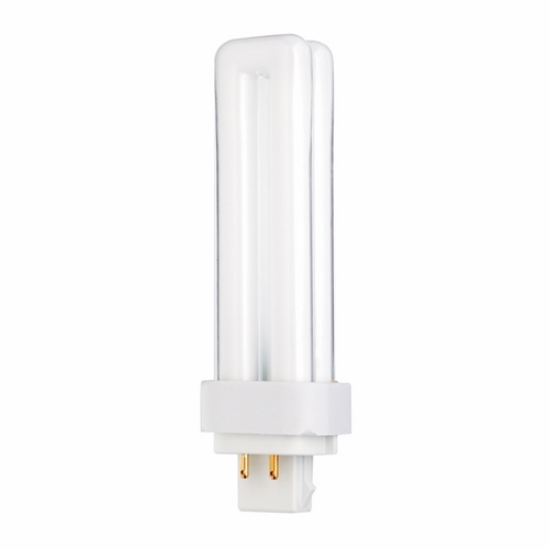 Compact Fluorescent Double Twin 4 Pin Lamp, Designation: CFD13W/4P/835, 13 WTT, T4 Shape, G24q-1 G24Q-1 (4-Pin) Base, 15000 HR, Lumens: 900 LM Initial, 3500 DEG K Color Temperature, Neutral White 82 CRI, 5-3/16 IN Length