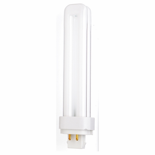 Compact Fluorescent Double Twin 4 Pin Lamp, Designation: CFD26W/4P/830, 26 WTT, T4 Shape, G24q-3 G24Q-3 (4-Pin) Base, 15000 HR, Lumens: 1825 LM Initial, 3000 DEG K Color Temperature, Warm White 82 CRI, 6-1/2 IN Length