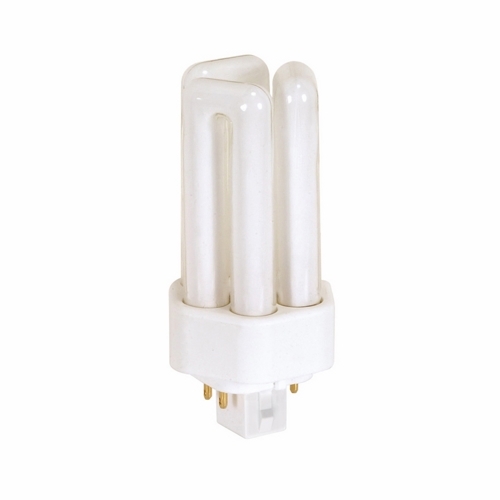 Compact Fluorescent Triple Twin 4 Pin Lamp, Designation: CFT13W/4P/830, 13 WTT, T4 Shape, GX24q-1 GX24q-1 (4-Pin) Base, 15000 HR, Lumens: 900 LM Initial, 3000 DEG K Color Temperature, Warm White 82 CRI, 4-5/16 IN Length