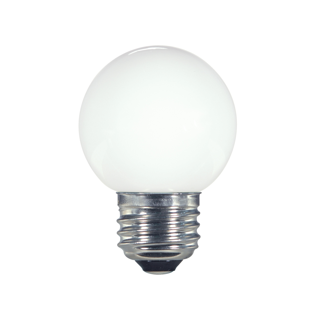 LED Globe Light, Designation: 1.4W LED G16 1/2 Globe - Medium Base - White - 2700K - 120V