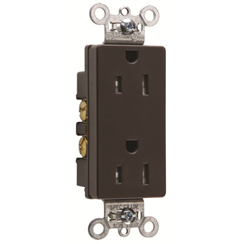 TR26252 Tamper-Resistant Decorator Spec Grade Receptacle, Back & Side Wire, 15A, 125V, Brown TR26252