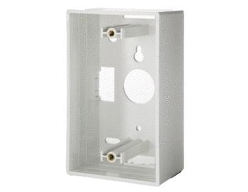 Easily mount any single gang device directly to the surface of a wall with the Single-Gang Surface Mount Box. This versatile box is perfect for a variety of installations, allowing outlets to be securely mounted in On-Q Installation Brackets or low voltage mud rings. Its sleek white finish ensures a clean and professional look, making it an ideal choice for both residential and commercial applications.