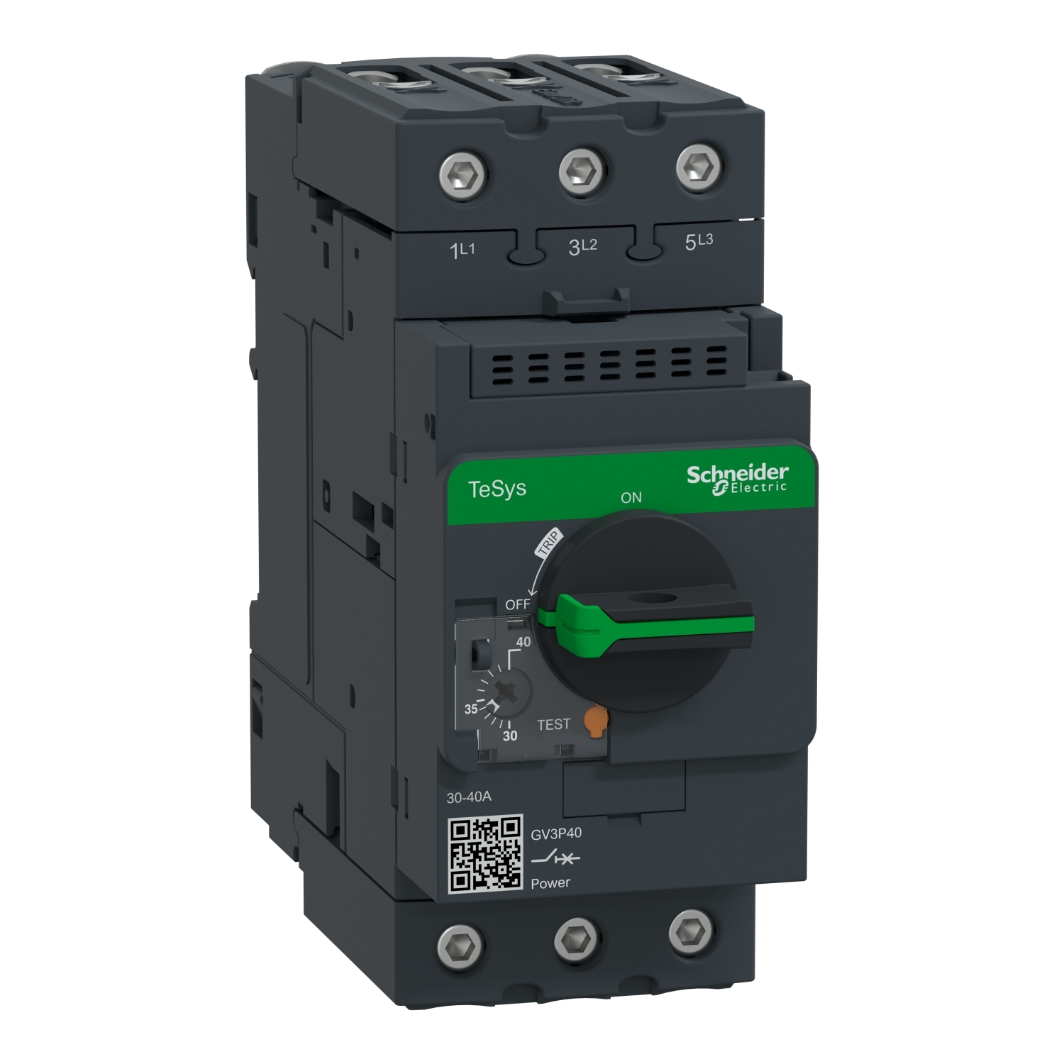 TeSys Deca Manual Starter and Protector, thermal magnetic circuit protector, rotary knob, 30 to 40 A, EverLink BTR