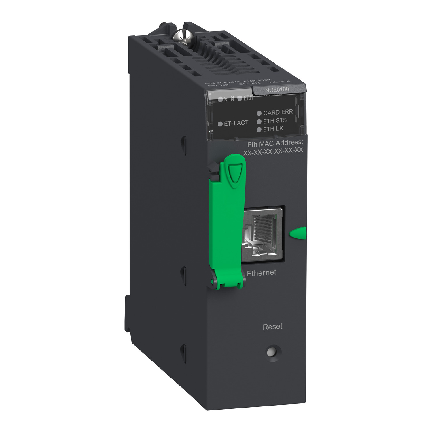 network module, Modicon M340, Modbus/TCP, 1 x RJ45, flash memory card