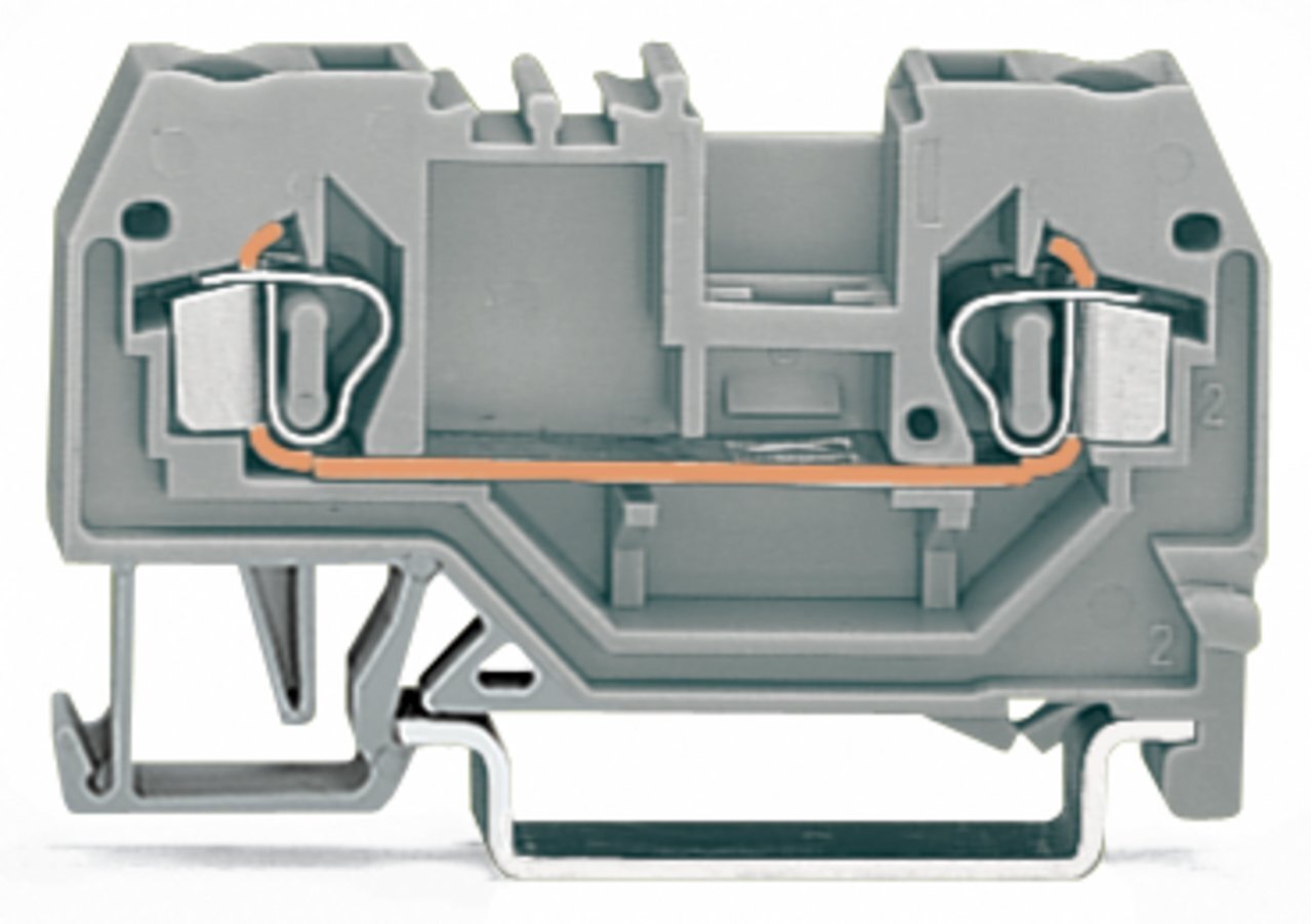 2-conductor through terminal block; 2.5 mm; center marking; for DIN-rail 35 x 15 and 35 x 7.5; CAGE CLAMP; 2,50 mm; gray