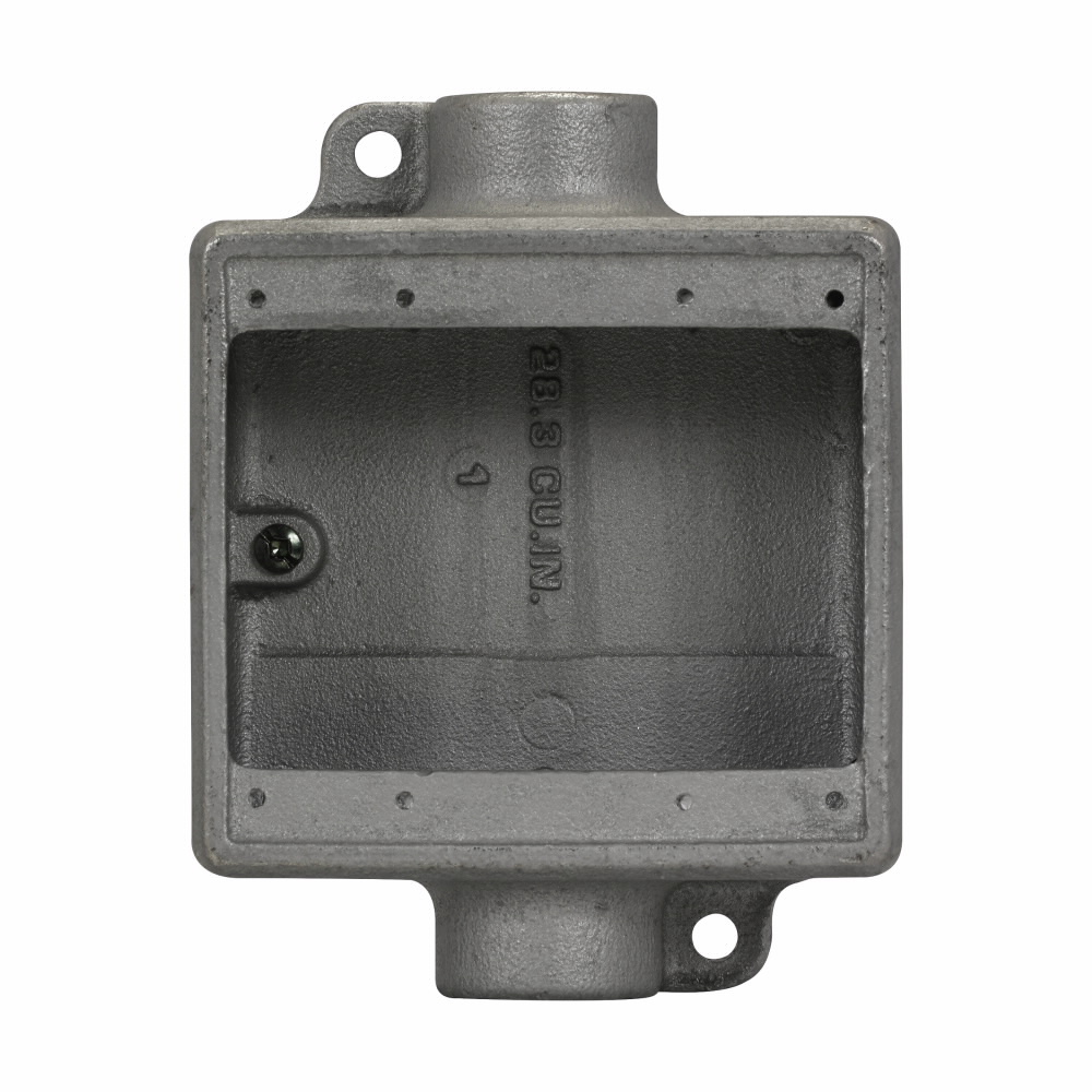 Eaton Crouse-Hinds series Condulet FD device box, Deep, Feraloy iron alloy, Two-gang, C shape, 1"