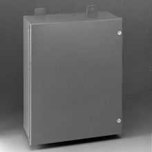 Eaton B-Line series JIC panel enclosure, 24" height, 7" length, 24" width, NEMA 12, Hinged cover, 12CHSC enclosure, Wall mount, Medium single door, External mounting feet, Carbon steel, Oil-resistant gasket