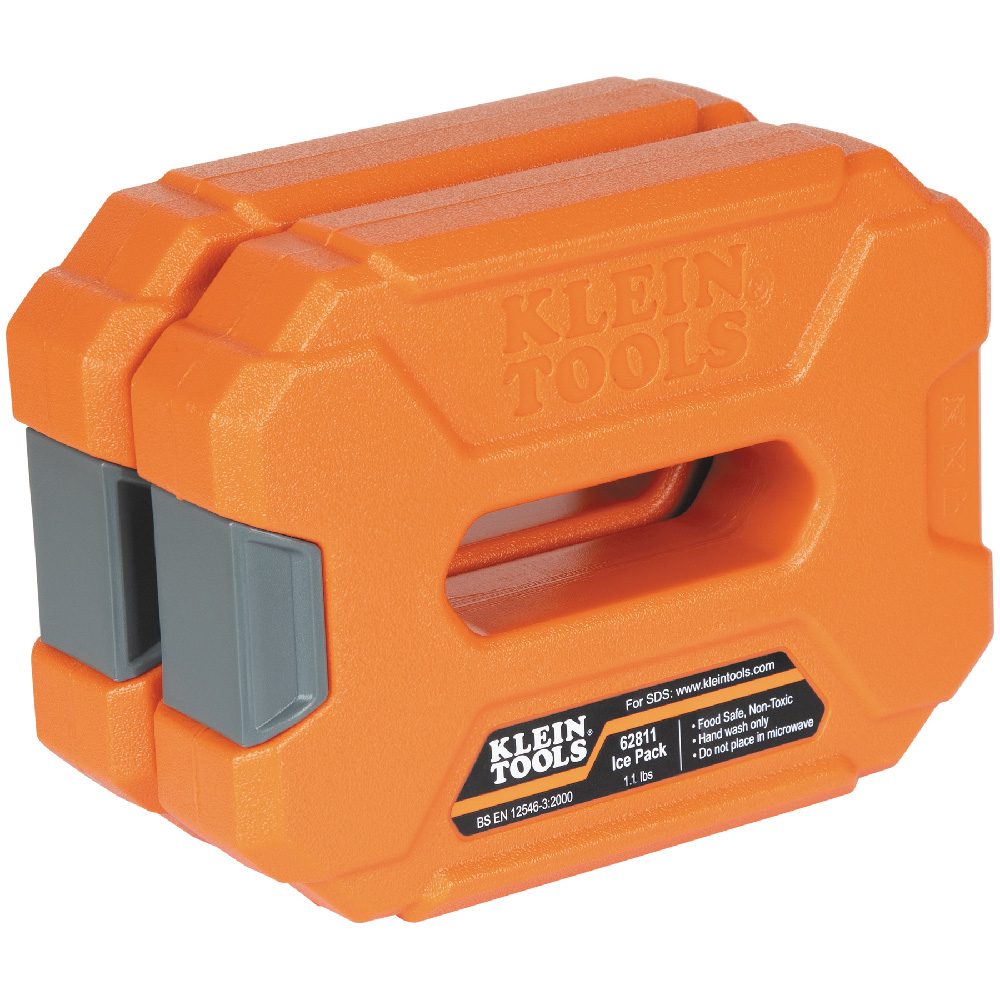 Klein Tools' reusable ice packs provide plenty of cold without the mess of melting ice. These heavy duty ice packs are designed to quickly freeze and built tough to withstand drops, bumps and thuds. The interlocking pattern keeps the ice packs neatly stacked when freezing or storing. Made with 100-Percent BPA-free non-toxic materials, these ice packs are perfect for lunch boxes and coolers.