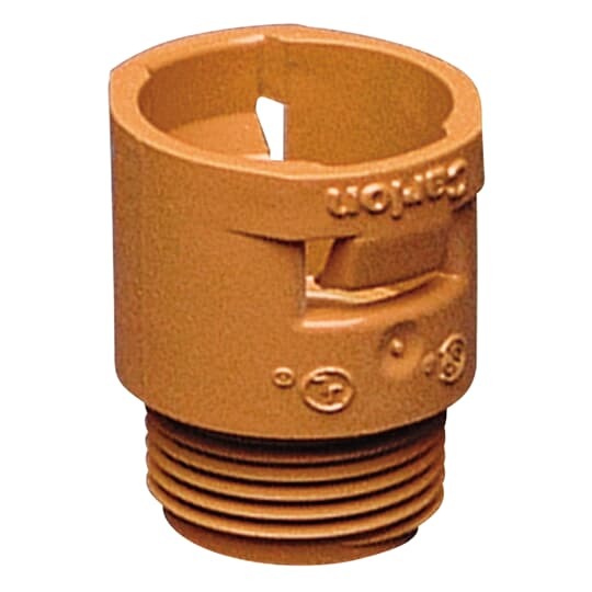 Threaded Adapter, Size 1 Inch, Length 1.66 Inches, Material PVDF, Color Orange