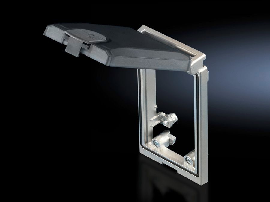 SZ Interface flap, modular, mounting frame, single, with plastic flap, semi-transparent