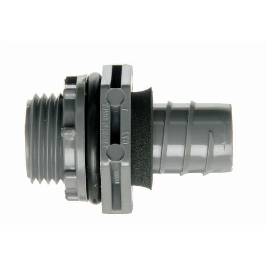 1 Inch, Straight, One-Piece Liquidtight Non-Metallic Fitting, CSA, UL E32447, Temperatures up to 60 Degrees C, PVC, Grey
