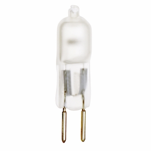 Halogen Bi Pin Lamp, Designation: 50T4/F, 12 V, 50 WTT, T4 Shape, GY6.35 Bi Pin GY6.35 Base, Frosted, C-6 Filament, 2000 HR, Lumens: 810 LM Initial, 1-9/16 IN Length, 1/2 IN Diameter