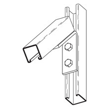 Eaton B-Line series closed angle, 4.37" H x 5" L x 1.62" W, Steel, Electro-plated, Four hole closed angle, 60 deg