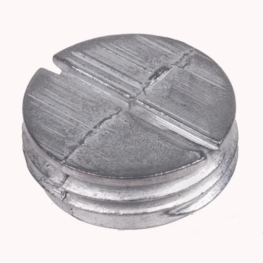 Close-Up Plug, Hub Size 1/2 Inch, Silver, Zinc, Pack of 100