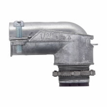 Eaton Crouse-Hinds series squeeze type connector, FMC, 90 angle, Insulated, Zinc die cast, 1"