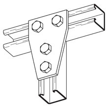 Eaton B-Line series gusset plate, 5.37" H x 3.5" L x 1.62" W, Steel, DURA GREEN, 1/4" Gauge