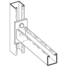Eaton B-Line series bracket, 3.5" H x 6" L x 1.62" W, Steel, Electro-plated, Bracket, channel opening upward
