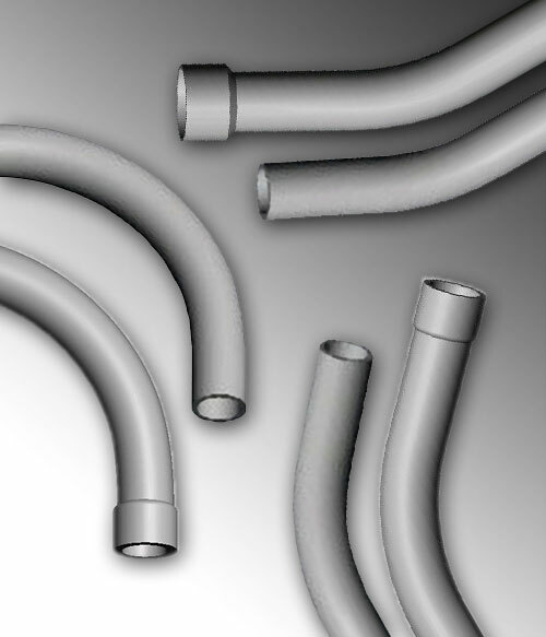 3 in x 90 deg x 24 in Bend Radius PVC Schedule 40 Elbow, Belled End