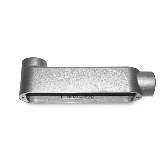 2 Inch Mogul Conduit Outlet Body, Cover and Gasket, Back Opening, Body Material Gray Iron, Finish Electro Galvanized, Cover Material Gray Iron with Stainless Steel Cover Screws, Gasket Material Neoprene