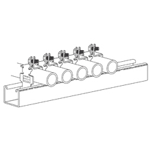 Eaton B-Line series Twist Ear pipe clamp, 0.0635" H x 4.5610" L x 1.25" W, Steel