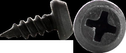 7 x 7/16" Pan Head Framing, Sharp Point Metal Piercing, Phillips, Black, Jar
