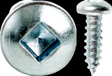 10 x 1" Sheet Metal Screws, Pan Head, Square Drive, Zinc Plated,Jar