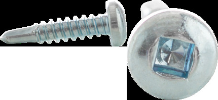 8 x 1" Tek Screws, Pan Head, Square Drive, Zinc Plated