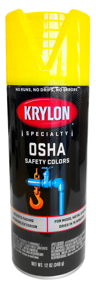 Krylon OSHA Safety Colors, OSHA Yellow, 16 oz can, 12 oz fill