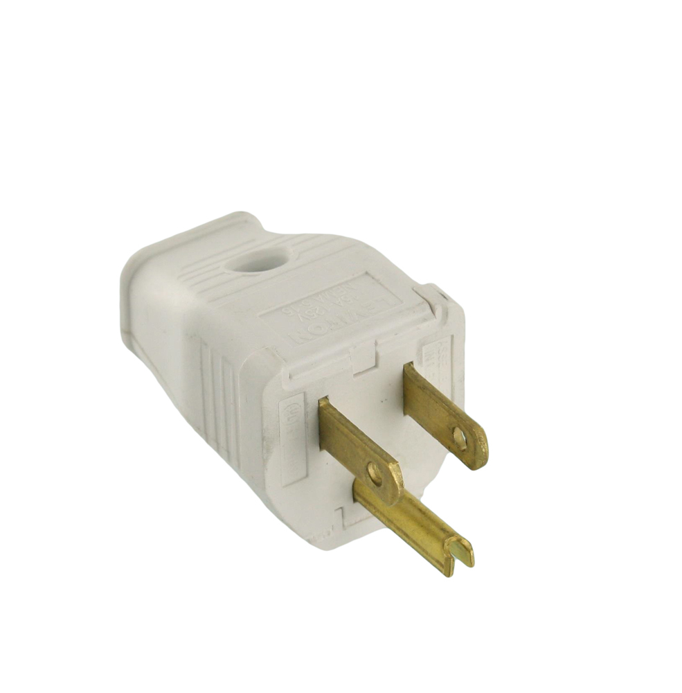 15A, 125V, 2-Pole, 3-Wire, Grounding Plug, White