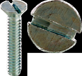 6-32 x 1-1/2" Machine Screws, Flat Head, Slotted, Zinc Plated,Jar
