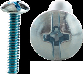 6-32 x 1" Machine Screws, Truss Head, Combo Phillips/Slotted, Zinc Plated,Jar