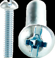 1/4-20 x 1" Machine Screws, Round Head, Combo Phillips/Slotted, Zinc plated,Jar