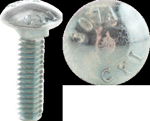 3/8-16 x 1-1/4" Carriage Bolts, Zinc Plated