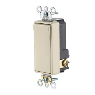 3 Amp 24 Volt AC/DC, Decora Switch Plus Quiet Rocker, Low Voltage, Single Pole, Commercial Spec Grade, Ivory