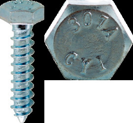 1/4 x 2" Lag Screw, Hex Head, Zinc Plated,Jar