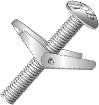 1/8 (6-32) x 4" Toggle Bolts and Wings, Mushroom Head, Phillips/Slotted, Zinc Plated
