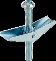 3/8-16 x 3", Toggle Bolts and Wings, Round Head, Slotted, Zinc Plated,Jar