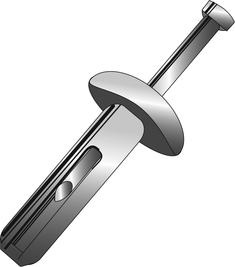 1/4 x 1-1/4" Zamac Hammer Drive Nailin Anchors, Light Duty Concrete, Solid Brick or Block