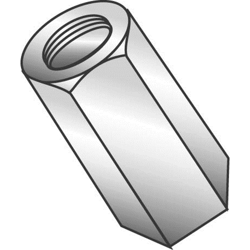 1/4"-20 Rod Coupling, Hex, Zinc