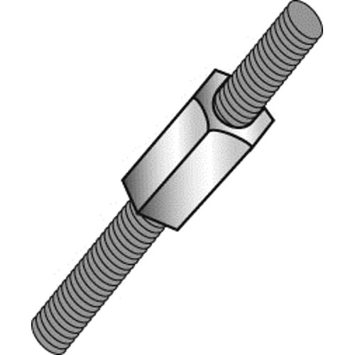 1/4"-20 to 3/8"-16 Reducing Coupling, Hex, Zinc