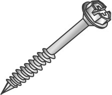 1/4 x 3-1/4" Tapcon Concrete Screws, Hex Washer Head, Slotted, Blue
