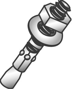 3/8 x 3-3/4" Heavy Duty Wedge Anchors, Zinc Plated