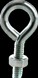 3/8 x 8" Eye Bolts, With Hex Nuts, Zinc Plated