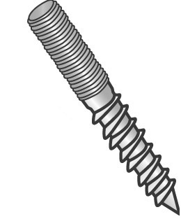 3/8-16 x 3" Hanger Bolts, Lag Thread  1-1/2" long and Machine Thread 1-1/2" long, Zinc