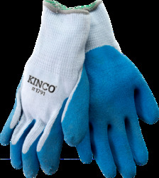 Latex Coated Knit Glove, Gray/Blue, Medium